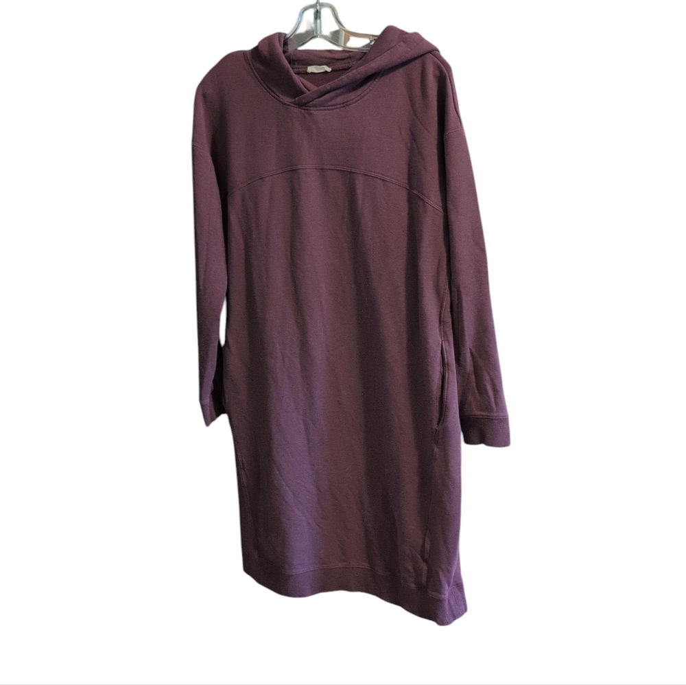 Terrera Women’s Small Purple Hoodie Dress Fleece Lined Knee Length Long Sleeve